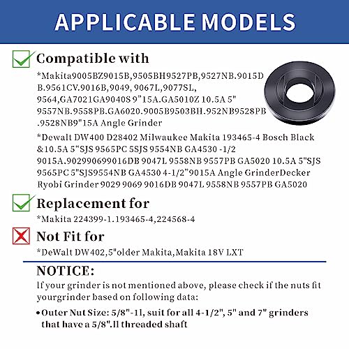 7PCS Angle Grinder Nut Angle Grinder Wrench Kit 5/8-11 Flange Metal Lock Nut for Compatible with Dewalt Milwaukee Makita193465-4 Metabo Bosch Ryobi - WoodArtSupply