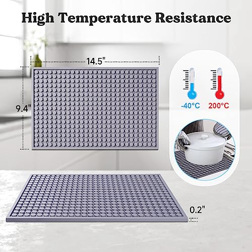 LET'S RESIN Resin Collector Mat, Easy Clean & Silicone Heat Resistant Mats 14.5'' x 9.4'', Non-Slip Multipurpose Thick Silicone Mats for Resin Molds, LET'S RESIN