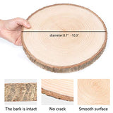 KINGCRAFT 4 Pack Large Natural Wood Slices Round Rustic Slabs Unfinished Wood Sanded 8"-10" for Wedding Centerpiece Table Birthday Party Baby Shower Kingcraft