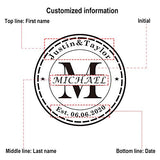 Personalized Coasters, Custom Engraved Wood Coasters for Drinks, Monogram Coasters with Holder, Wedding Gifts, Parents Gifts (M) Mojia