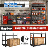 Raybee Garage Shelving Heavy Duty Storage Shelves 2000LBS Adjustable Garage Storage Shelves 5 Tier Metal Shelving Unit for Garage Heavy Duty Shelving Raybee
