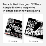 ARTISTRO Paint Pens for Rock Painting, Stone, Ceramic, Glass, Wood, Tire, Fabric, Metal, Canvas. Set of 12 Markers for Acrylic Painting, Water-based, ARTISTRO