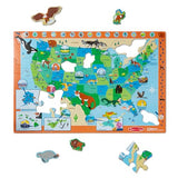 Melissa & Doug National Parks U.S.A. Map Floor Puzzle – 45 Jumbo and Animal Shaped Pieces, Search-and-Find Activities - Kids Preschool Educational Melissa & Doug