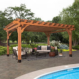 Backyard Discovery Beaumont 16 ft. x 12 ft. All Cedar Wooden Pergola Kit for Backyard, Deck, Garden, Patio, Outdoor Entertaining | Wind Rated at 100 Backyard Discovery