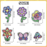 Window Suncatcher Gem Art Diamond Painting Kits for Kids - Fun Arts & Crafts 6 Sheets Flowers Gem Art Painting Kits by Numbers for Girl, Birthday atydkug