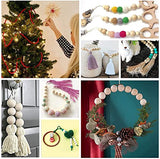 PH PandaHall 500pcs 10mm Wooden Beads, Natural Round Wood Beads Xmas Beads Unfinished Loose Beads Wood Ball Spacer Beads for Macrame Garland PH PandaHall