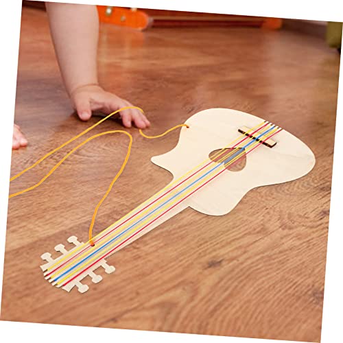 ibasenice 2pcs Wood Crafts for Kids Mini Toy DIY Graffiti Wooden Guitar Cutout Kids Small Guitar Mini Guitar Ukulele Toy Kids DIY Guitar Toys ibasenice