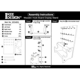 Ikee Design Wood Jewelry Holder Organizer Stand with 18 Hooks and Removable Holders,Earring and Bracelet Organizer,2 Tier Jewelry Tree Storage Tower, Ikee Design