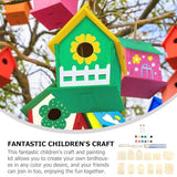 SEWACC 1 Set House Lanyard Wind Chime Kit Kids Craft Wind Chime Ornament Wind Chime Pendant Unfinished Arts Kits Decorate Child Wood Pigment SEWACC