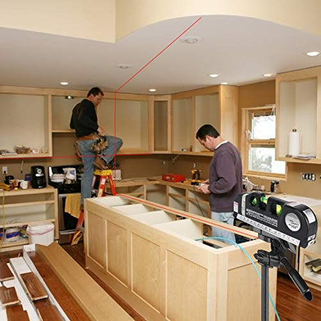 Laser Level Tool, Multipurpose Laser Level Kit Standard Cross Line Laser level Laser Line leveler Beam Tool with Metric Rulers by QPEUIM QPEUIM