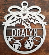 Wooden Personalized Christmas Ornaments with Name Family, Wood Christmas Tree Ball Ornament, Mistletoe Holiday Accent Gift for Kids, Custom NEXTCraft