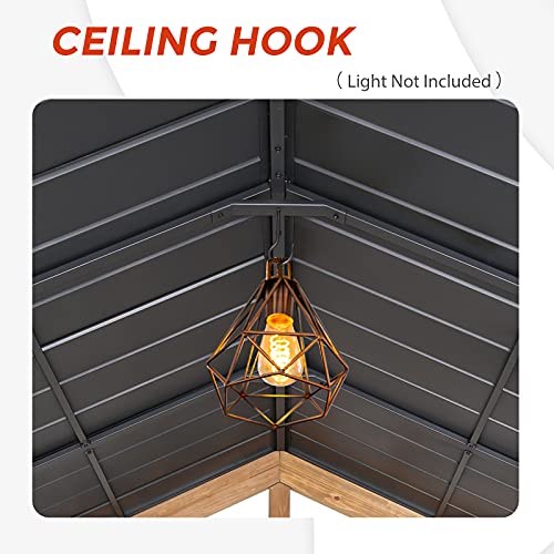 EAGLE PEAK 11x13 Hardtop Wood Gazebo,Outdoor Cedar Wood Frame Pavilion, Galvanized Steel Gable Roof, for Patio, Deck, Backyards, Garden, Natural EAGLE PEAK