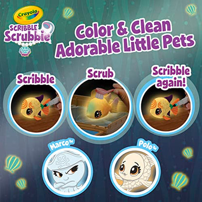 Crayola Scribble Scrubbie Pets Glow Ocean Playset, Toys for Boys & Girls, Gifts for Kids, Ages 3, 4, 5, 6 - WoodArtSupply