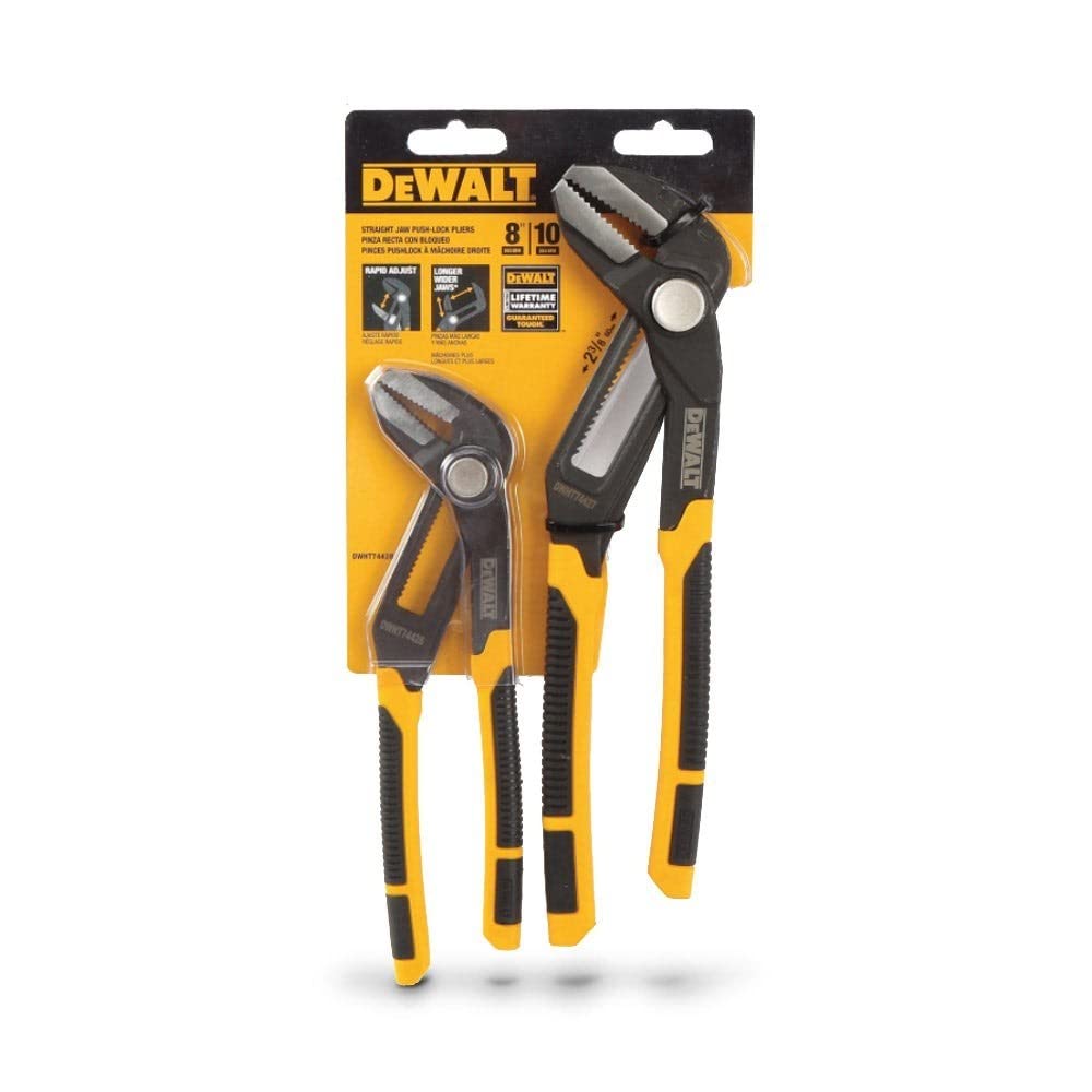 Dewalt DWHT74428 8-inch and 10-inch Pushlock Pliers Set