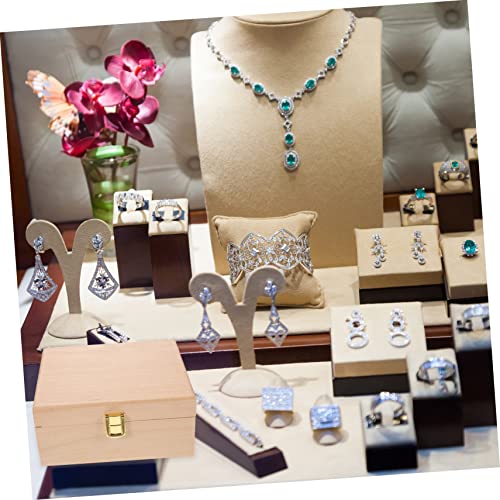 VOSAREA 1pc High-end Storage Wooden Box Wood Diy Craft Case Wooden Jewelry Wood Holder Jewelry Organizer Tray Unfinished Wooden Case Storage Cubes VOSAREA