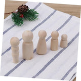 VILLCASE 10pcs Wooden People Shapes Wooden People Toys Wooden Peg People Unfinished Wooden Family Peg Dolls Wooden People Figures Kids Mannequin DIY VILLCASE