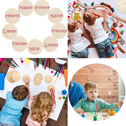 60 Pack 3 Inch Wood Circles for Crafts Unfinished Wood Rounds Wooden Cutouts for Crafts, Wooden Circles for Kids Painting, Wood Burning Blank Wood - WoodArtSupply