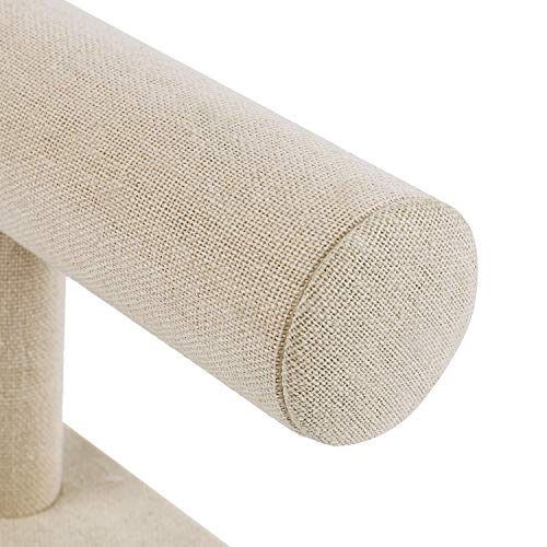 MOOCA Linen Covered Wood Jewelry Display, Jewelry Stand, Perfect for Bracelet Bangle Watch for Home Organization, Store, Tradeshow and Showcase, 7 MOOCA