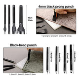 Leather Working Tools Leather Craft Kit and Supplies Upholstery Repair Kit with Waxed Thread Stitching Groover Awl for Punch Stitching, Leather QMNNMA