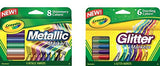 Crayola Metallic Markers 8 Count, Glitter Markers 6 Count, Combo Pack Bundle Crayola