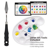 MERRIY 29-Piece Acrylic Paint Set, Painting Supplies Kit with Tabletop Sketch Box Easel, 12 Colors Acrylic Paints,10"x 12" Stretched Canvas,Premium MERRIY