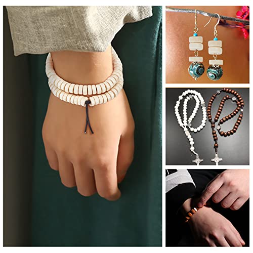 OLYCRAFT 1000PCS 8mm Wooden Flat Spacer Beads Unfinished Flat Wood Loose Beads Wooden Coin Spacer Beads for DIY Bracelet Necklace Earring Craft OLYCRAFT