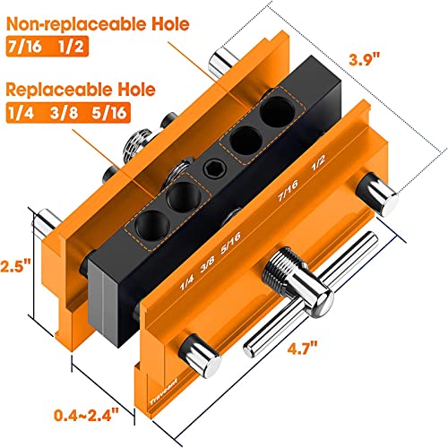 TRAVEANT Self Centering Dowel Jig Kit,Jig Drill Guide Bushings Set,Wood Working Tools Drill and Accessories,Dowel Jigs Woodworking Tools Tools for - WoodArtSupply