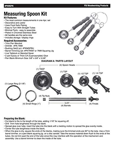 Penn State Industries PKMSPN Measuring Spoon Set Kit Woodturning Project (1pack) - WoodArtSupply