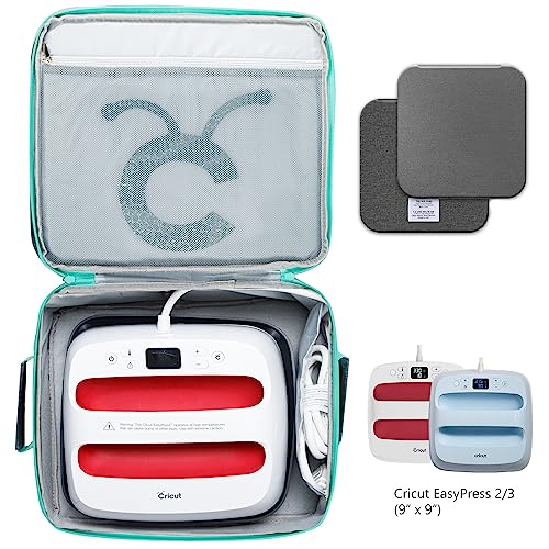 MYBAGZING Double-Layer Carrying Case for Cricut EasyPress 2(9X9), Sturdy Heat Press Bag, Cricut Storage Case With Pockets for Cricut Accessories, MYBAGZING