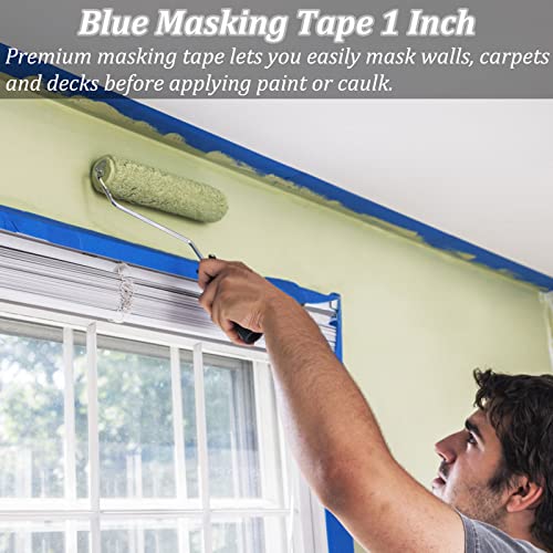 4 Rolls Blue Painters Tape, Masking Tape, Painter's Tape, Painting Tape with Multi-Surface Adhesive Backing for Artist DIY Crafts, Arts, Decorations, SmaringWing