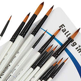 Falling in Art Paint Brushes Set, 12 PCS Nylon Professional Round Paint Brushes for Watercolor, Oil Painting, Acrylic, Face Body Nail Art, Crafts, Falling in Art