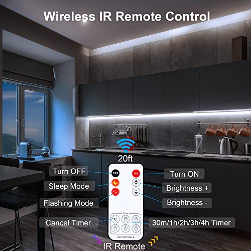 Maylit Under Cabinet Lights Plug in, 3 Pcs 12 Inch Ultra Thin Under Cabinet Lighting, Super Bright Daylight White Under Counter Lights for Kitchen, maylit