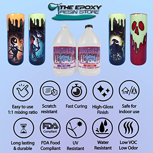 The Epoxt Resin Store - Tumbler Coating Epoxy Resin, Super Gloss Shine, Fast Cure, Self Leveling, Low Odor, Easy Mixing (1-1), UV Stable, 2 Part 1 The Epoxy Resin Store