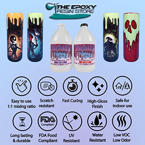 The Epoxt Resin Store - Tumbler Coating Epoxy Resin, Super Gloss Shine, Fast Cure, Self Leveling, Low Odor, Easy Mixing (1-1), UV Stable, 2 Part 1 - WoodArtSupply