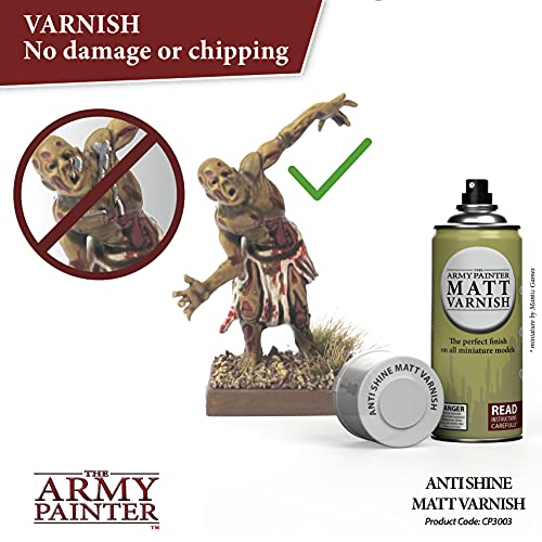 The Army Painter Anti Shine Matt Spray for Miniature Painting - After Quickshade Spray Paint Top Coat Acrylic Varnish - Satin Finish Spray for The Army Painter
