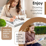 iBayam 9" x 12" Premium Sketch Book Set, 1-Pack Spiral Bound Drawing Paper, 100 Sheets (68lb/100gsm) Sketchbook, Acid-Free Art Drawing Painting iBayam
