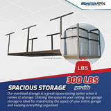 MonsterRax 4x8 Overhead Garage Storage Rack Frame Kit - Hanging Storage Shelves, Garage Ceiling Storage Rack System, Ceiling Shelving - (Hammertone, MonsterRAX Storage Solutions