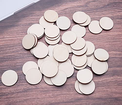 Sowaka 50 Pcs Unfinished Wooden Circle Discs Round Small Blank Natural Wood Slices for Crafting Writing DIY Project Ornament Painting Art Home sowaka