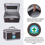 Locking Medication Box with Portable Storage Case, Childproof Medicine Lock Organizer, 12.2''x 7.2''x 7.6'', Lockable Empty First Aid Storage HEWEI WORKS