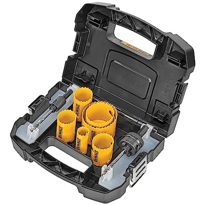 DEWALT Hole Saw Kit, Standard Electrician's Set, Bi-Metal (D180002) , Yellow - WoodArtSupply