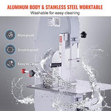 VEVOR Commercial Electric Meat Bandsaw, 1500W Stainless Steel Vertical Bone Sawing Machine, Workbeach 19.3" x 15", 0.16-7.9 Inch Cutting Thickness, VEVOR