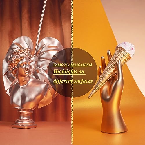 Wadities Acrylic Paint Metallic, 3pcs 125g Gold & Silver & Bronze, Gold Leaf Paint for Art Painting, Ideal for Canvas, Wood, Clay, Fabric, Ceramic, Wadities