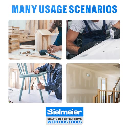 Bielmeier Electric Sander with 12-Piece Sandpaper(60 Grit×3,80 Grit ×3,100 Grit×3,120 Grit × 3) with Efficient Dust Collection System Bielmeier