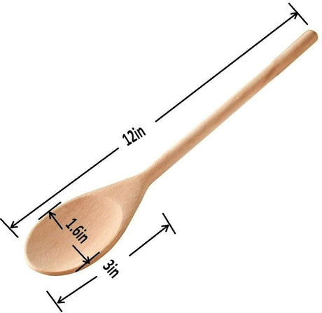 Kitchen Wooden Spoons Mixing Baking Serving Utensils Puppets 12 inch - Set of 24 ROUNDSQUARE ROUNDSQUARE