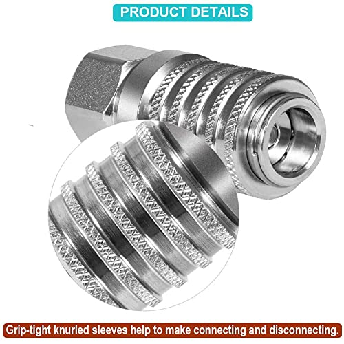 PD242 Series PD Steel Test Port Quick Coupler for Diagnostic Equipment Internal Pipe with Female Pipe Thread, 1/8" Body Size, 1/4"-18 NPTF Thread VISVIC