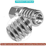 PD242 Series PD Steel Test Port Quick Coupler for Diagnostic Equipment Internal Pipe with Female Pipe Thread, 1/8" Body Size, 1/4"-18 NPTF Thread VISVIC