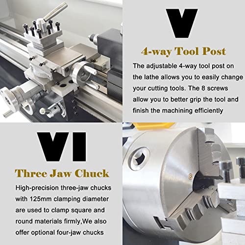 INTBUYING Metal Lathe 8"X32" Benchtop Lathe Machine Precision Hobby DIY Metal Wood Working Lathe Electronic Gearless Horizontal Wood Lathe 1100W - WoodArtSupply