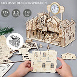 Santa's Workshop 3D Wooden Puzzle Kit - Creative Mechanical Assembly Model for Family Fun and Christmas Decor varbertos