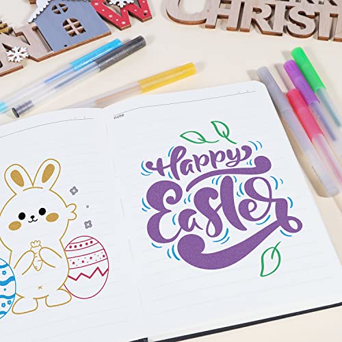 Welebar Glitter Gel Pen Set for Cricut Maker 3/Maker/Explore 3/Air 2/Air, 0.8 Tip Glitter Pen Set of 7 Pack Medium Point Pen, Writing, Drawing, Welebar