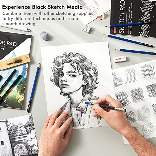 Shuttle Art Drawing Kit and Sketch Pad Bundle, Set of 103 Pack Drawing Kit +160 Sheets Sketch Pad Shuttle Art